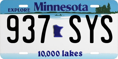 MN license plate 937SYS