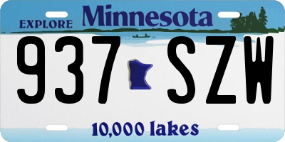 MN license plate 937SZW