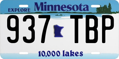 MN license plate 937TBP