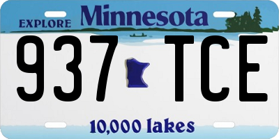 MN license plate 937TCE