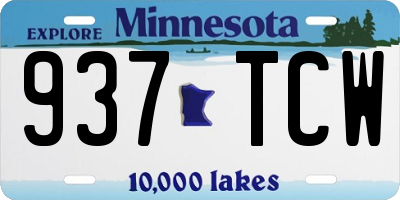MN license plate 937TCW