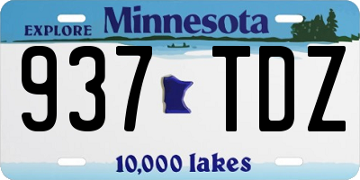MN license plate 937TDZ