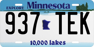 MN license plate 937TEK