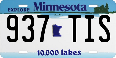 MN license plate 937TIS