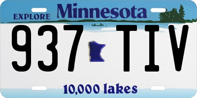 MN license plate 937TIV