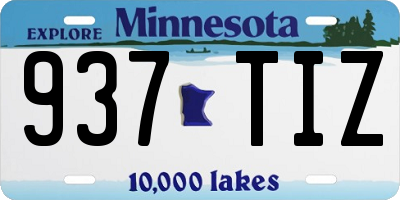 MN license plate 937TIZ