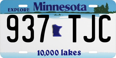 MN license plate 937TJC