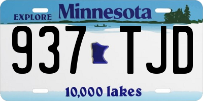 MN license plate 937TJD