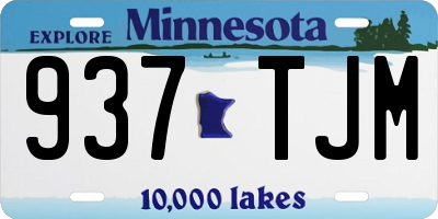 MN license plate 937TJM
