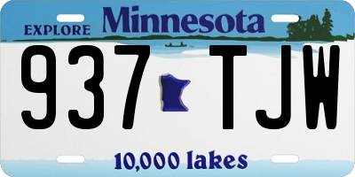 MN license plate 937TJW