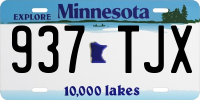 MN license plate 937TJX