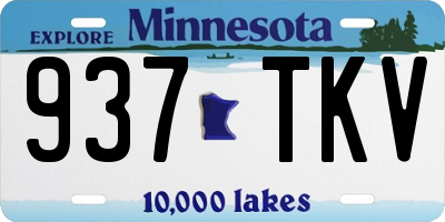 MN license plate 937TKV