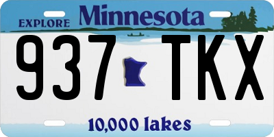 MN license plate 937TKX