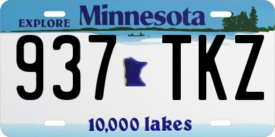 MN license plate 937TKZ