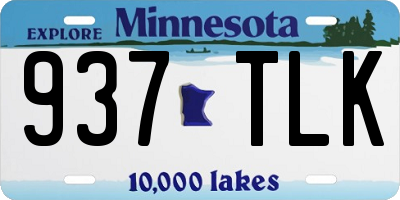 MN license plate 937TLK