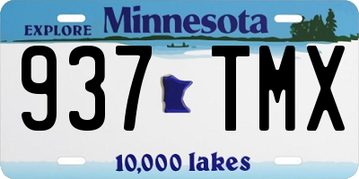 MN license plate 937TMX