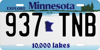 MN license plate 937TNB