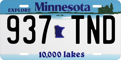 MN license plate 937TND
