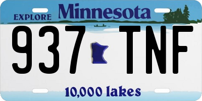 MN license plate 937TNF