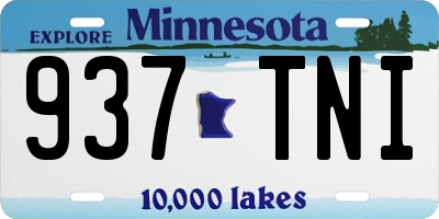MN license plate 937TNI