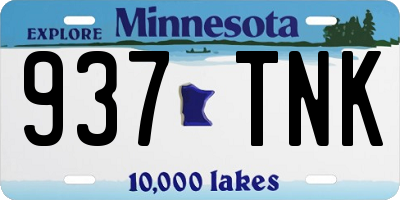 MN license plate 937TNK