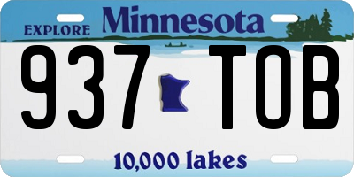 MN license plate 937TOB