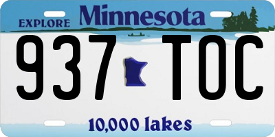MN license plate 937TOC