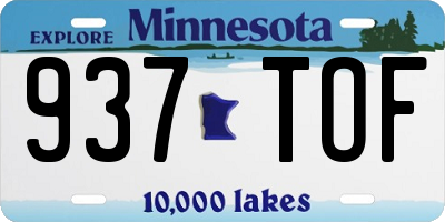 MN license plate 937TOF