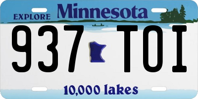 MN license plate 937TOI