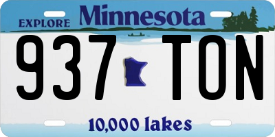 MN license plate 937TON