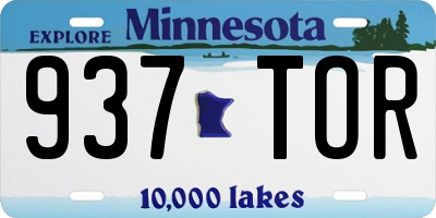 MN license plate 937TOR