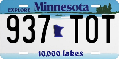 MN license plate 937TOT