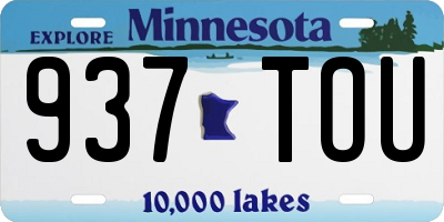 MN license plate 937TOU