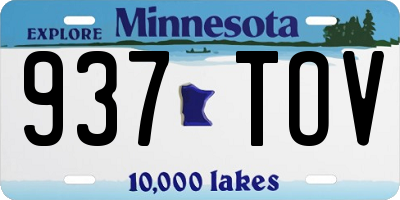 MN license plate 937TOV