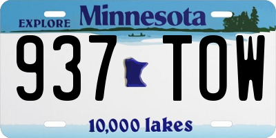 MN license plate 937TOW