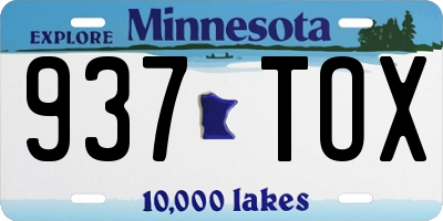 MN license plate 937TOX