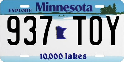 MN license plate 937TOY