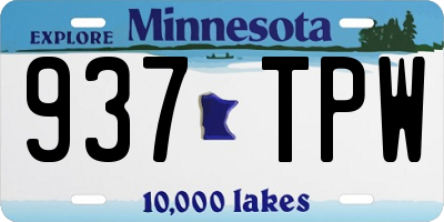 MN license plate 937TPW