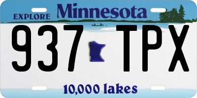 MN license plate 937TPX