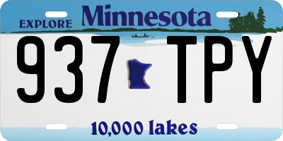 MN license plate 937TPY