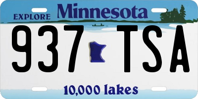 MN license plate 937TSA