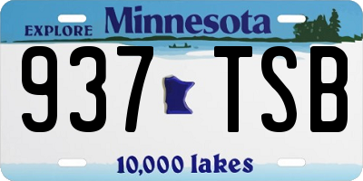 MN license plate 937TSB