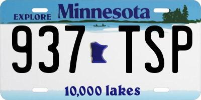 MN license plate 937TSP