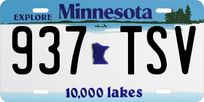 MN license plate 937TSV
