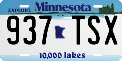 MN license plate 937TSX