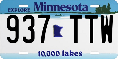 MN license plate 937TTW