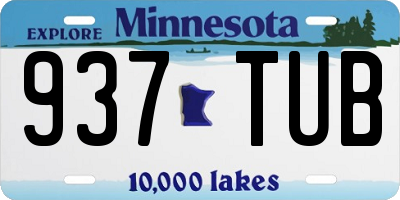 MN license plate 937TUB