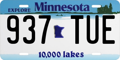 MN license plate 937TUE