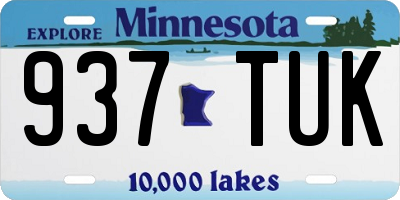 MN license plate 937TUK
