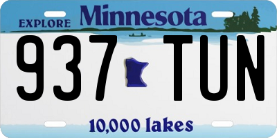MN license plate 937TUN